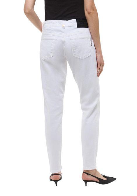 Just Cavalli White Jeans with Gold Logo Details JUST CAVALLI | Trousers | 78PAB5K0 CEWR1003